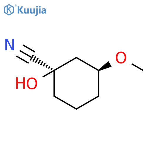 Cyclohexanecarbonitrile, 1-hydroxy-3-methoxy-, (1R,3S)-rel- structure