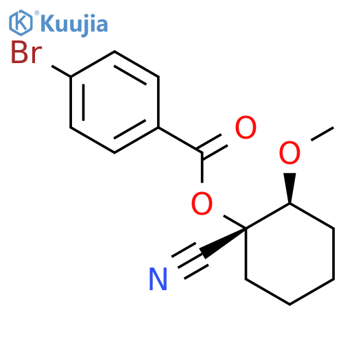 Benzoic acid, 4-bromo-, (1R,2S)-1-cyano-2-methoxycyclohexyl ester structure