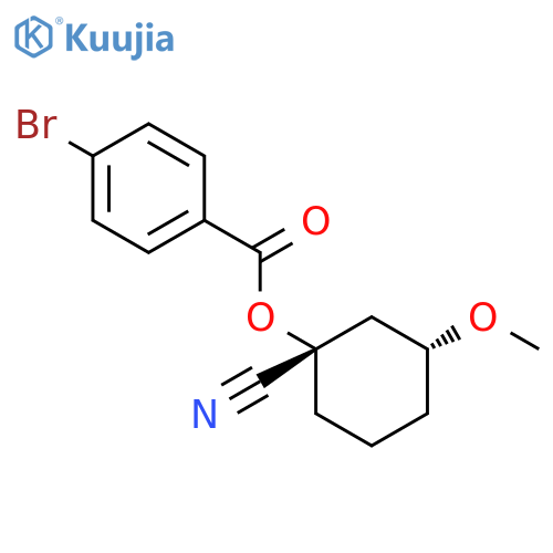 BENZOIC ACID, 4-BROMO-, (1S,3R)-1-CYANO-3-METHOXYCYCLOHEXYL ESTER structure