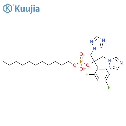 Phosphoric acid,mono[1-(2,4-difluorophenyl)-2-(1H-1,2,4-triazol-1-yl)-1-(1H-1,2,4-triazol-1-ylmethyl)ethyl] monoundecyl ester structure