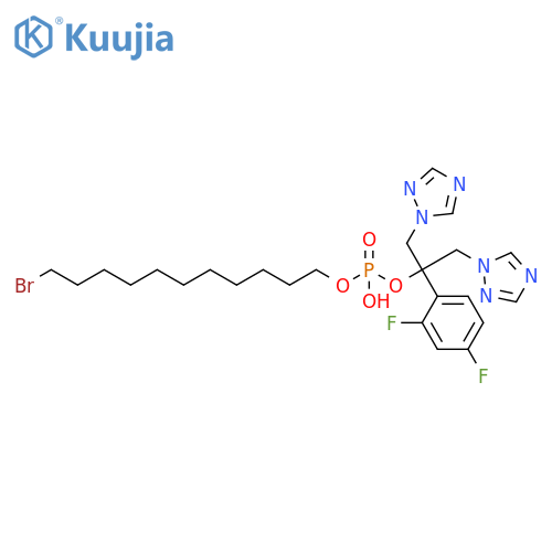 Phosphoric acid, mono(11-bromoundecyl) mono[1-(2,4-difluorophenyl)-2-(1H-1,2,4-triazol-1-yl)-1-(1H-1,2,4-triazol-1-ylmethyl)ethyl] ester structure