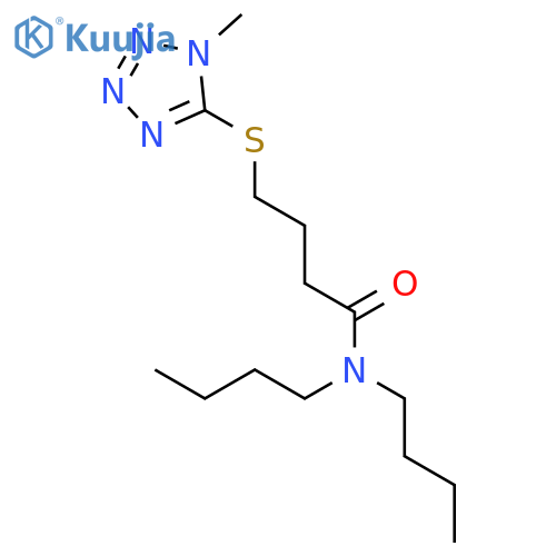 Butanamide, N,N-dibutyl-4-[(1-methyl-1H-tetrazol-5-yl)thio]- structure