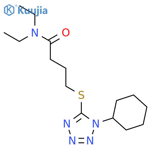 Butanamide, 4-[(1-cyclohexyl-1H-tetrazol-5-yl)thio]-N,N-diethyl- structure