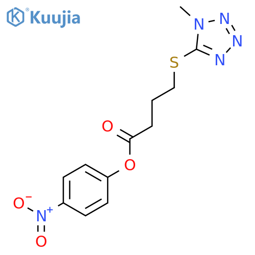 Butanoic acid, 4-[(1-methyl-1H-tetrazol-5-yl)thio]-, 4-nitrophenyl ester structure