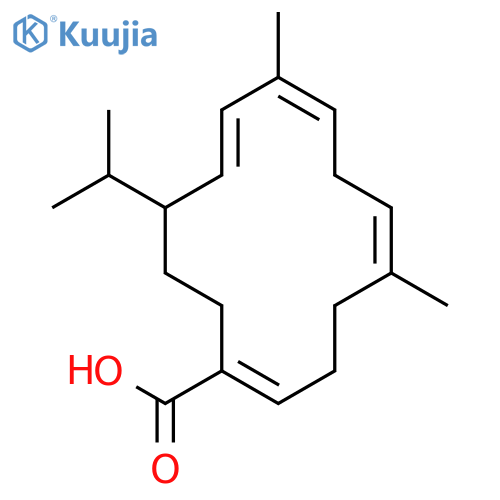 (1Z,5E,8Z,10E,12R)-5,9-Dimethyl-12-isopropyl-1,5,8,10-cyclotetradecatetrene-1-carboxylic acid structure