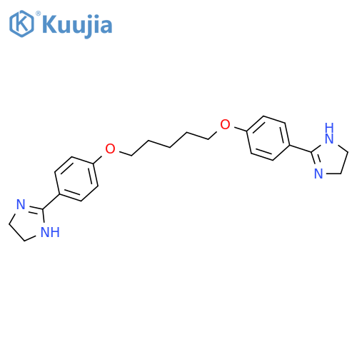 2,2'-[pentane-1,5-diylbis(oxybenzene-4,1-diyl)]bis(4,5-dihydro-1H-imidazole) structure