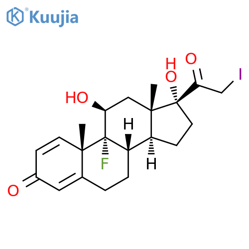 9-Fluoro-11β,17-dihydroxy-21-iodo-pregna-1,4-diene-3,20-dione structure