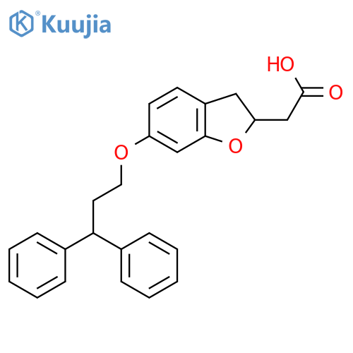 3-Benzofuranacetic acid, 6-(3,3-diphenylpropoxy)-2,3-dihydro- structure
