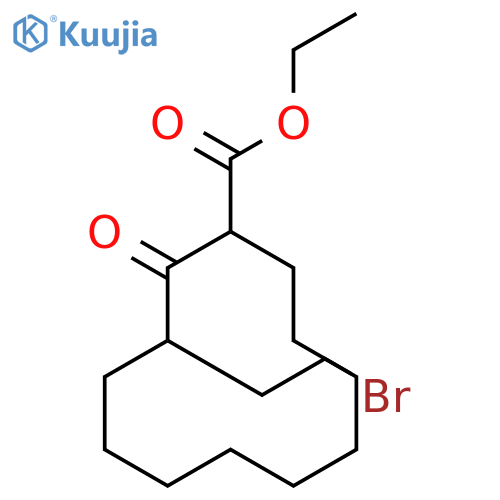 Cyclododecanecarboxylic acid, 3-(2-bromoethyl)-2-oxo-, ethyl ester structure