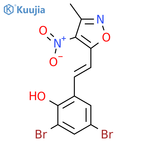 PHENOL, 2,4-DIBROMO-6-[2-(3-METHYL-4-NITRO-5-ISOXAZOLYL)ETHENYL]- structure