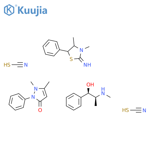 Thiocyanic acid, compd. with 3,4-dimethyl-5-phenyl-2-thiazolidinimine (1:1), mixt. with 1,2-dihydro-1,5-dimethyl-2-phenyl-3H-pyrazol-3-one and (αR)-α-[(1S)-1-(methylamino)ethyl]benzenemethanol thiocyanate (salt) (9CI) structure