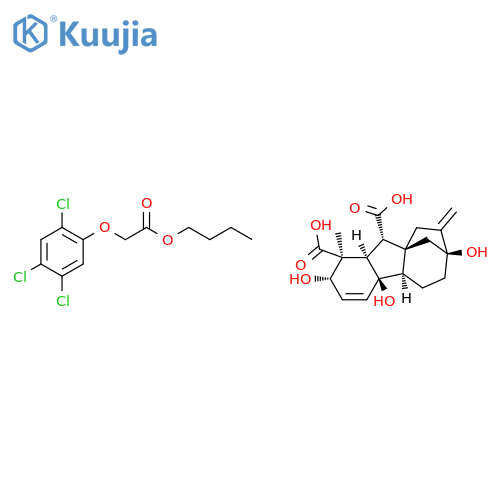 Gibb-3-ene-1,10-dicarboxylic acid, 2,4a,7-trihydroxy-1-methyl-8-methylene-, (1α,2β,4aα,4bβ,10β)-, mixt. with butyl (2,4,5-trichlorophenoxy)acetate (9CI) structure