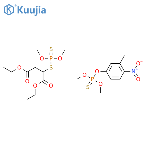 diethyl 2-[(dimethoxyphosphorothioyl)sulfanyl]butanedioate - O,O-dimethyl O-(3-methyl-4-nitrophenyl) phosphorothioate (1:1) structure