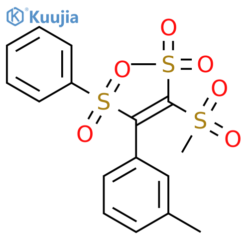 Benzene, 1-[2,2-bis(methylsulfonyl)-1-(phenylsulfonyl)ethenyl]-3-methyl- structure