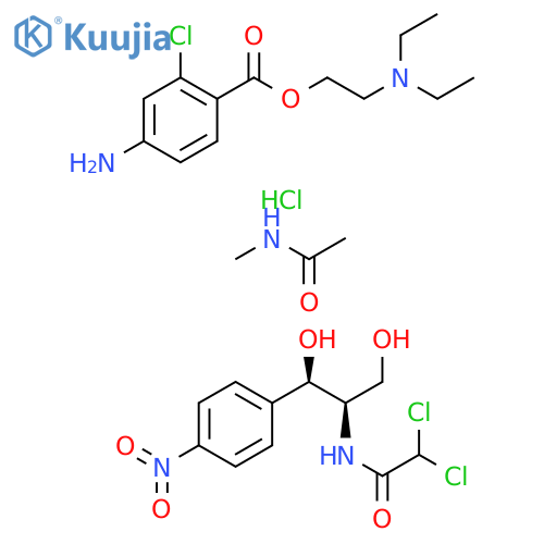 Benzoic acid, 4-amino-2-chloro-, 2-(diethylamino)ethyl ester, monohydrochloride, mixt. with 2,2-dichloro-N-[(1R,2R)-2-hydroxy-1-(hydroxymethyl)-2-(4-nitrophenyl)ethyl]acetamide and N-methylacetamide (9CI) structure