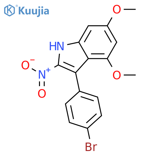 1H-Indole, 3-(4-bromophenyl)-4,6-dimethoxy-2-nitro- structure
