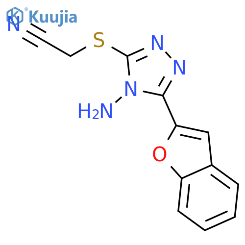 ACETONITRILE, [[4-AMINO-5-(2-BENZOFURANYL)-4H-1,2,4-TRIAZOL-3-YL]THIO]- structure