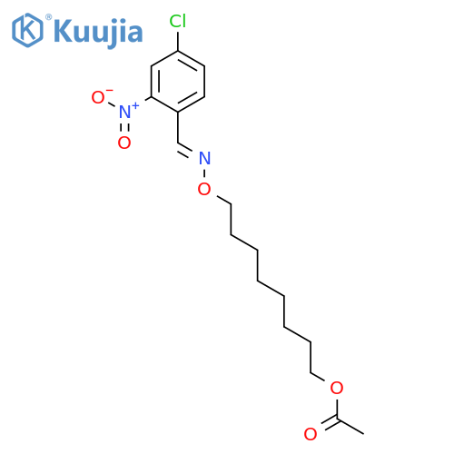 Benzaldehyde, 4-chloro-2-nitro-, O-[8-(acetyloxy)octyl]oxime structure