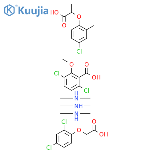 Benzoic acid, 3,6-dichloro-2-methoxy-, compd. with N-methylmethanamine (1:1), mixt. with N-methylmethanamine 2-(4-chloro-2-methylphenoxy)propanoate (1:1) and N-methylmethanamine 2-(2,4-dichlorophenoxy)acetate (1:1) structure