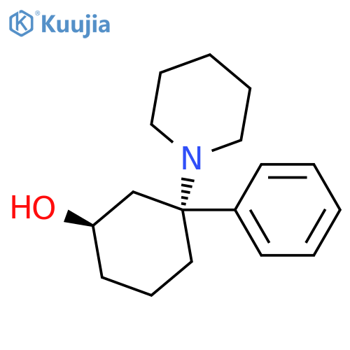 Cyclohexanol, 3-phenyl-3-(1-piperidinyl)-,trans- structure