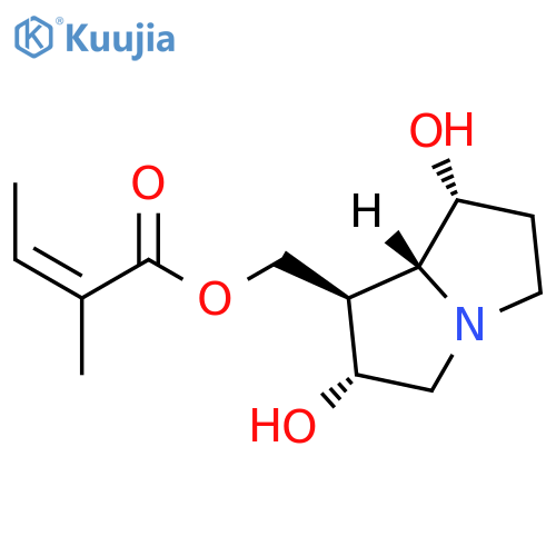 2-Butenoic acid, 2-methyl-, [(1R,2R,7R,7aR)-hexahydro-2,7-dihydroxy-1H-pyrrolizin-1-yl]methyl ester, (2Z)- structure