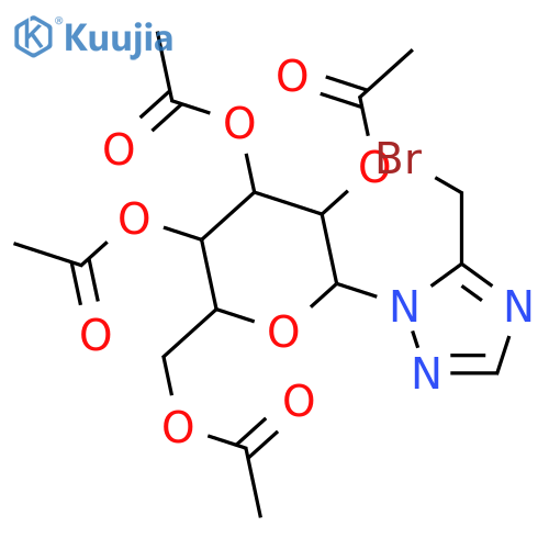 [3,4,5-Triacetyloxy-6-[5-(bromomethyl)-1,2,4-triazol-1-yl]oxan-2-yl]methyl acetate structure