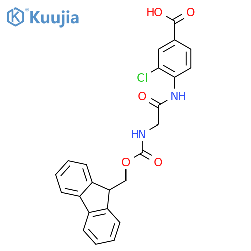3-chloro-4-2-({(9H-fluoren-9-yl)methoxycarbonyl}amino)acetamidobenzoic acid structure