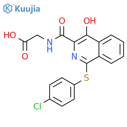 Glycine, N-[[1-[(4-chlorophenyl)thio]-4-hydroxy-3-isoquinolinyl]carbonyl]- structure