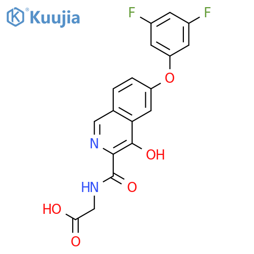 GLYCINE, N-[[6-(3,5-DIFLUOROPHENOXY)-4-HYDROXY-3-ISOQUINOLINYL]CARBONYL]- structure