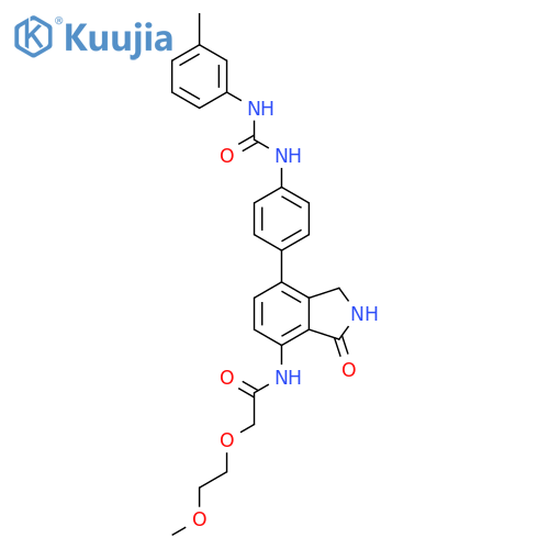 Acetamide,N-[2,3-dihydro-7-[4-[[[(3-methylphenyl)amino]carbonyl]amino]phenyl]-3-oxo-1H-isoindol-4-yl]-2-(2-methoxyethoxy)- structure