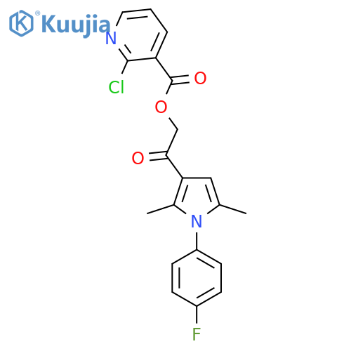 2-[1-(4-fluorophenyl)-2,5-dimethyl-1H-pyrrol-3-yl]-2-oxoethyl 2-chloropyridine-3-carboxylate structure