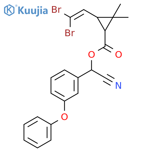 (R)-cyano(3-phenoxyphenyl)methyl (1S,3S)-3-(2,2-dibromoethenyl)-2,2-dimethylcyclopropanecarboxylate structure