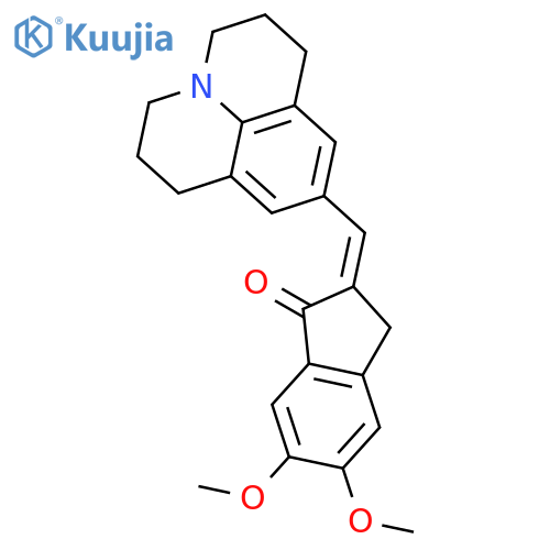 5,6-Dimethoxy-2-((2,3,6,7-tetrahydro-1H,5H-benzo(ij)quinolizin-9-yl)methylene)indan-1-one structure