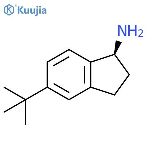 1H-Inden-1-amine, 5-(1,1-dimethylethyl)-2,3-dihydro-, (1S)- structure