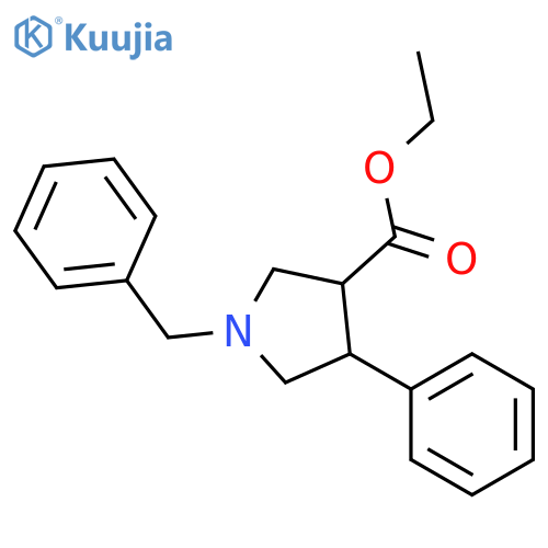 3-Pyrrolidinecarboxylic acid, 4-phenyl-1-(phenylmethyl)-, ethyl ester,(3R,4S)-rel- structure