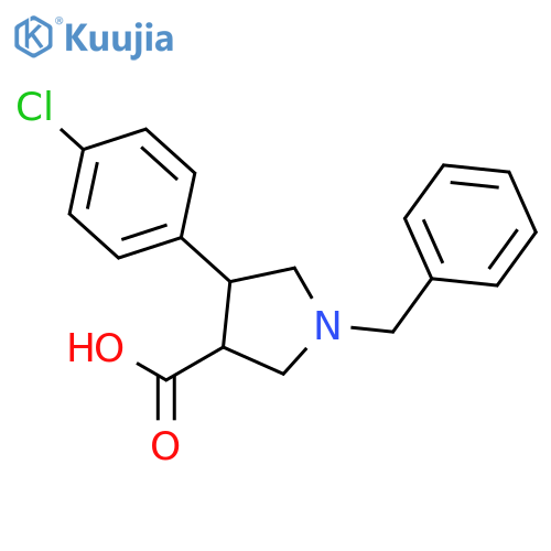 (3S,4R)-1-Benzyl-4-(4-chlorophenyl)pyrrolidine-3-carboxylic acid structure
