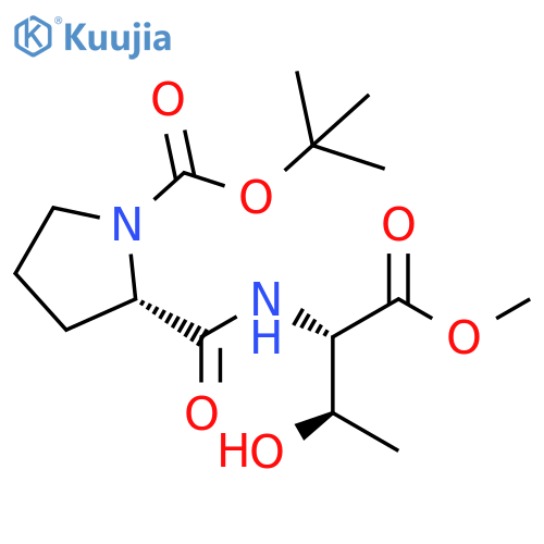 L-Threonine, N-[N-[(1,1-dimethylethoxy)carbonyl]-L-prolyl]-, methyl ester structure