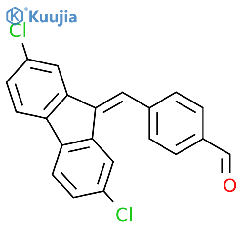 Benzaldehyde, 4-[(2,7-dichloro-9H-fluoren-9-ylidene)methyl]- structure