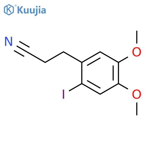Benzenepropanenitrile, 2-iodo-4,5-dimethoxy- structure