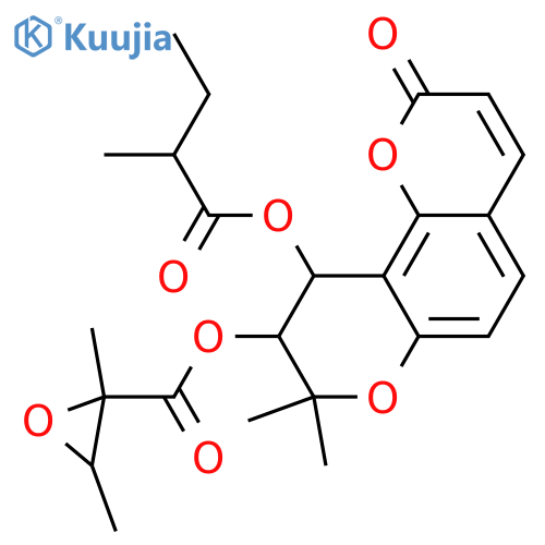 Khellactone; (9R,10R)-form, 9-O-(2R,3R-Epoxy-2-methylbutanoyl), 10-O-(2R-methylbutanoyl) structure