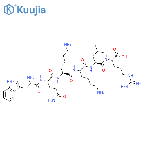 L-ARGININE, L-TRYPTOPHYL-L-GLUTAMINYL-L-LYSYL-L-LYSYL-L-LEUCYL- structure