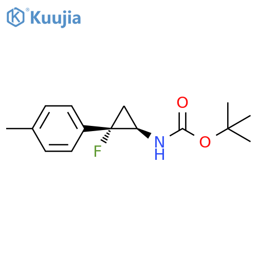 Carbamic acid, N-[(1R,2S)-2-fluoro-2-(4-methylphenyl)cyclopropyl]-, 1,1-dimethylethyl ester, rel- structure