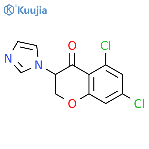 4H-1-Benzopyran-4-one,5,7-dichloro-2,3-dihydro-3-(1H-imidazol-1-yl)- structure