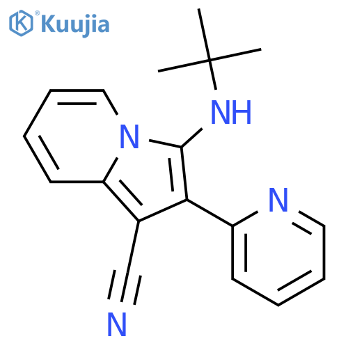 1-Indolizinecarbonitrile, 3-[(1,1-dimethylethyl)amino]-2-(2-pyridinyl)- structure