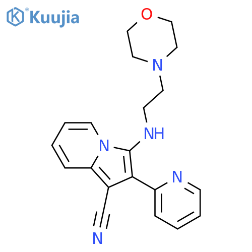 1-Indolizinecarbonitrile, 3-[[2-(4-morpholinyl)ethyl]amino]-2-(2-pyridinyl)- structure