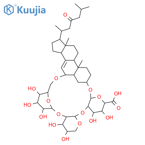 β-D-Glucopyranuronic acid, O-6-O-[(3β,5α,6β)-3-hydroxy-23-oxocholest-7-en-6-yl]-β-D-galactopyranosyl-(1→2)-O-α-L-arabinopyranosyl-(1→2)-, cyclic 1,3'''-glycoside structure