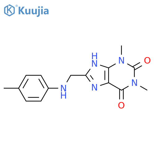 1,3-dimethyl-8-{(4-methylphenyl)aminomethyl}-2,3,6,7-tetrahydro-1H-purine-2,6-dione structure