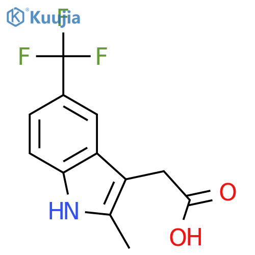 1H-INDOLE-3-ACETIC ACID, 2-METHYL-5-(TRIFLUOROMETHYL)- structure