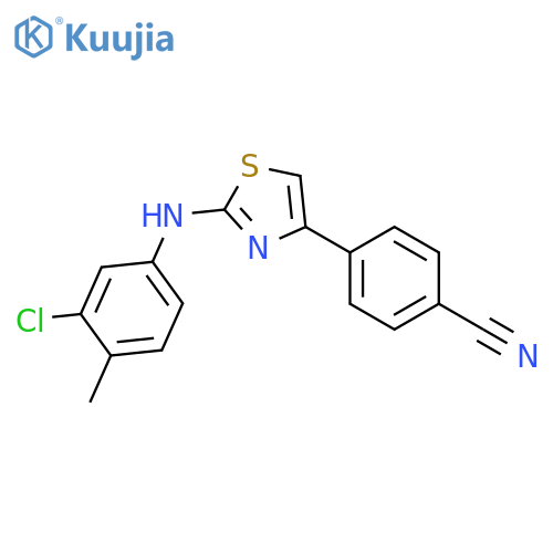Benzonitrile, 4-[2-[(3-chloro-4-methylphenyl)amino]-4-thiazolyl]- structure