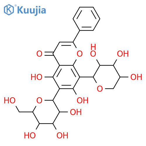 8-C-α-L-Arabinopyranosyl-6-C-β-D-glucopyranosyl-5,7-dihydroxyflavone structure